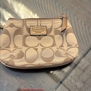 Coach Tan Signature Wristlet